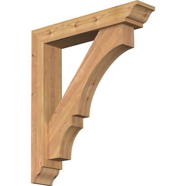 Ekena Millwork Balboa Traditional Smooth Bracket w/ Offset Brace, Western Red Cedar, 5 1/2"W x 28"D x 32"H BKT0604X28X32BOA01SWR - main
